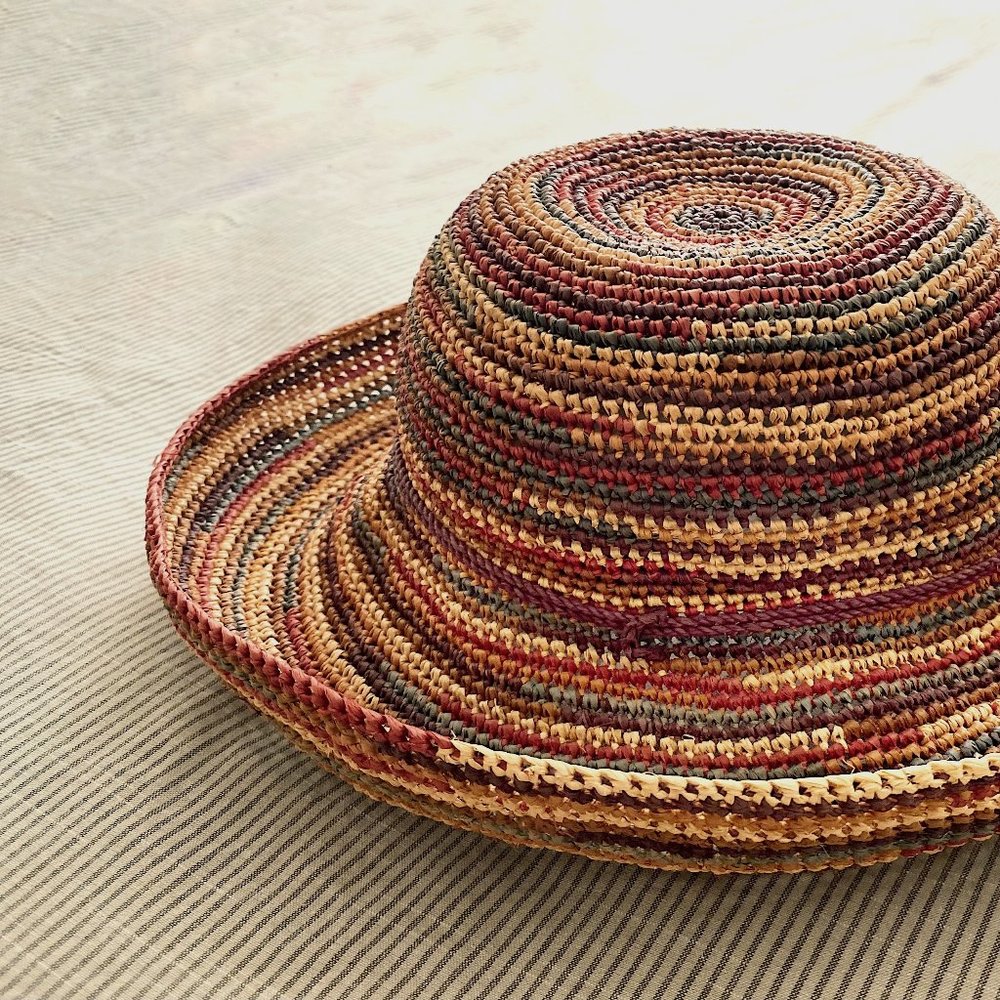 Helen Kaminski Provence Raffia Multi Color Rainbow Hat